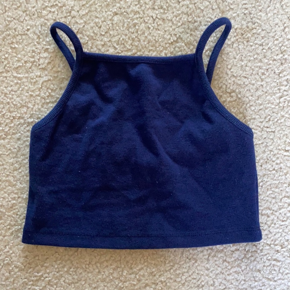Ribbed halter crop top